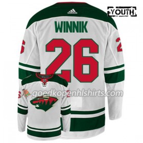 Minnesota Wild DANIEL WINNIK 26 Adidas Wit Authentic Shirt - Kinderen